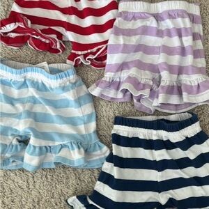 18 month baby girls boutique Striped Ruffle Shorts Set